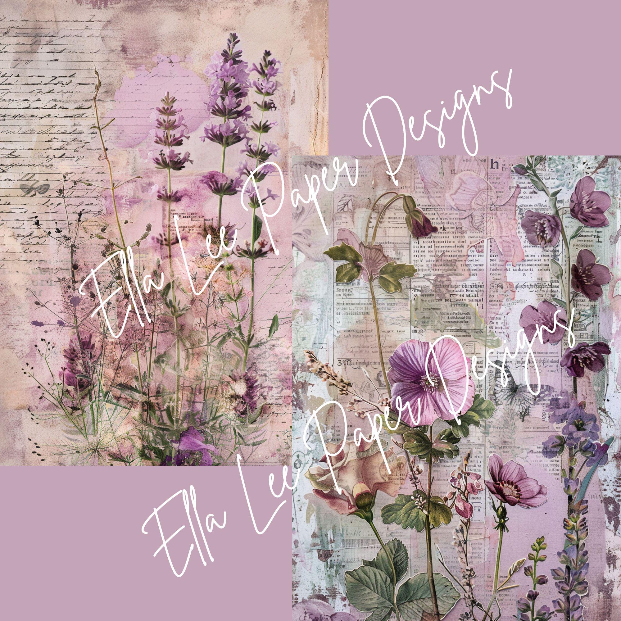 Mom’s Cottage Garden A4 Junk Journal Papers | Shabby Chic Floral ...