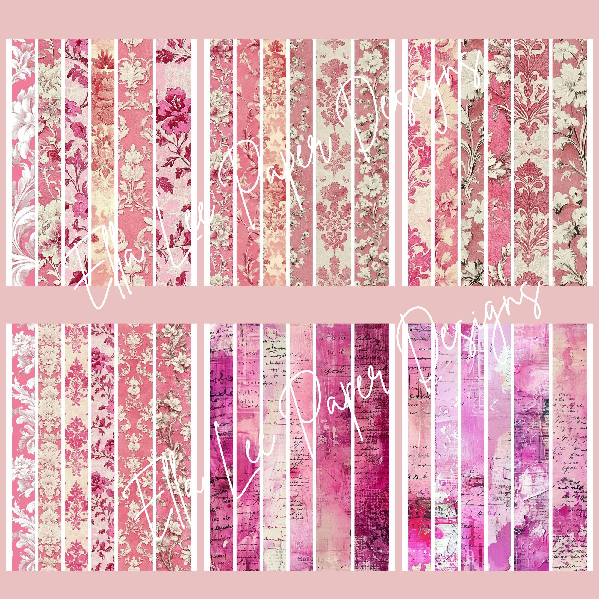 Paper Strips | Pink Shabby Chic | 40 Pages | 8.5x11 Inch | 36 Multi Use ...