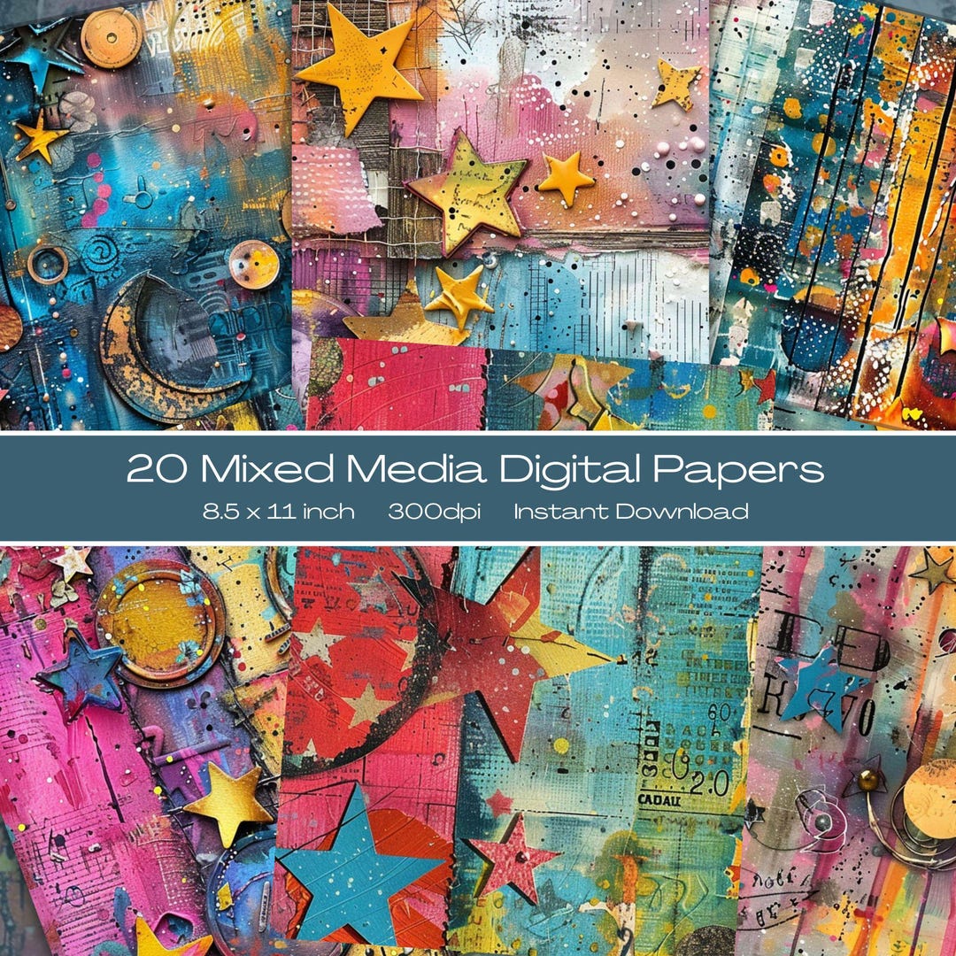 8.5 X 11 Inch Junk Journal Paper Scrapbook Paper Digital Junk Journal ...
