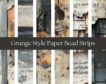 A4 Paper bead strips DIY beads paper beads make your own beads DIY craft supplies Grunge style