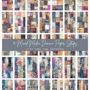 1 x 2 inch Dominos | 35 Mixed Media domino images | Scrapbooking, mixed media, junk journal, jewellery making great for mothers day gifts