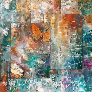 A4 Junk journal paper scrapbook paper digital junk journal papers for scrapbook junk journal kits mixed media junk journal