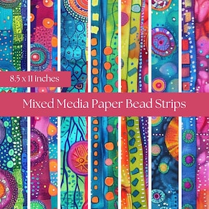8.5 x 11 inch Papierperlenstreifen DIY Perlen Papierperlen zum Selberbasteln DIY Bastelbedarf Mixed Media Stil