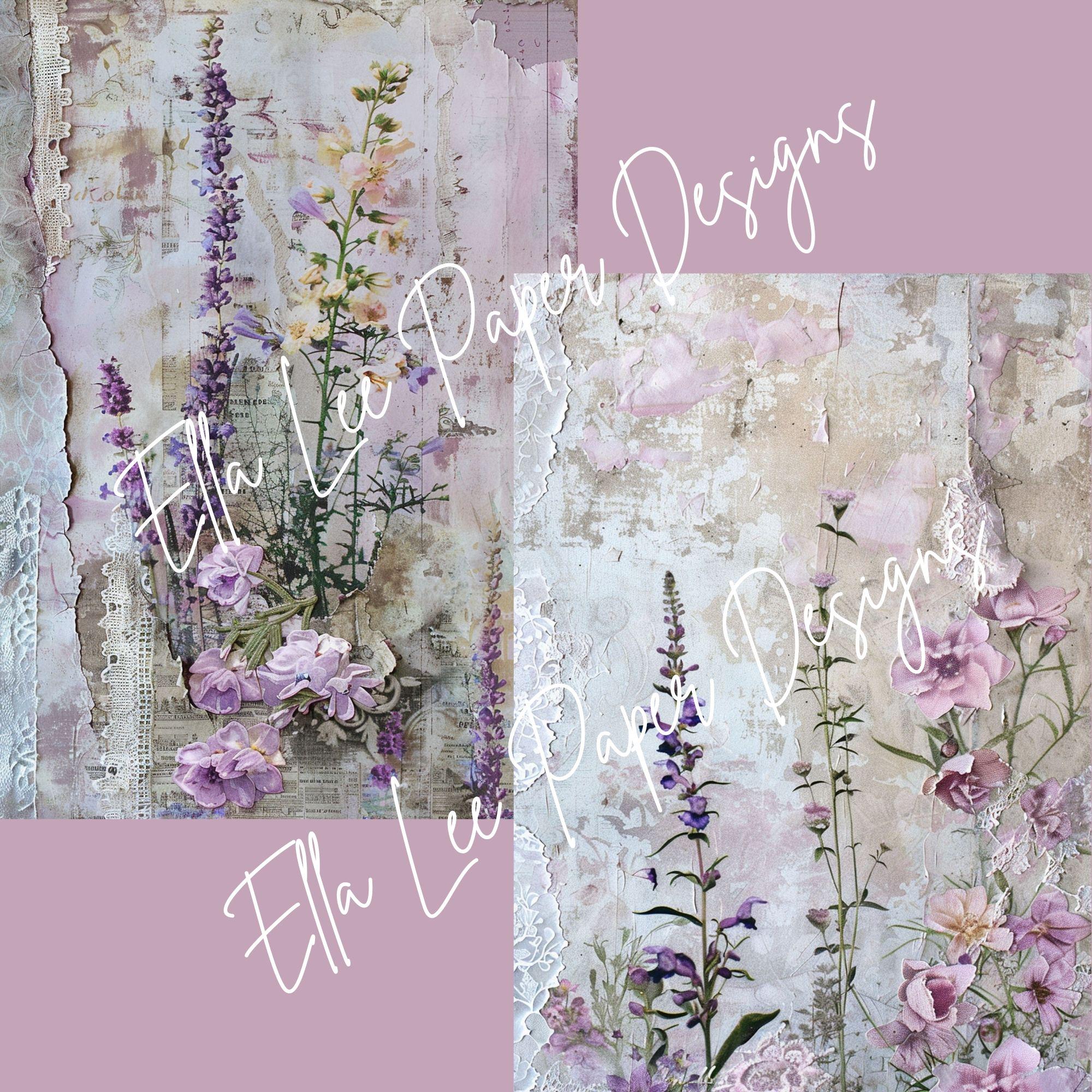 Mom’s Cottage Garden A4 Junk Journal Papers | Shabby Chic Floral ...