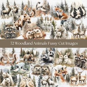 A4 Fussy cuts ephemera fussy cut junk journal fussy cuts printable fussy cuts digital fussy cutting woodland animals printable fussy cuts