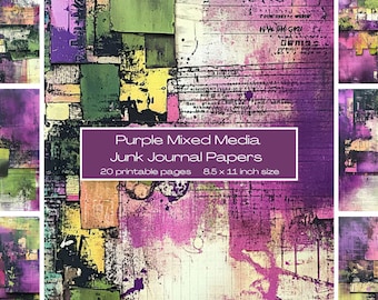 8,5 x 11 Zoll Junk Journal Papier Scrapbook Papier digital junk journal papers for scrapbook junk journal kits mixed media junk journal
