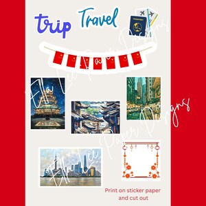 A4 China Stickers for Holidays Travelling Scrapbook Journal Stickers ...