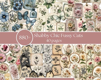 880+ Shabby Chic Kieskeurige snitten | Mega-formaat A4 kopen | Ephemera kieskeurig knippen junkdagboek pietluttig knippen | Afdrukbare digitaal afdrukbare kieskeurige snitten