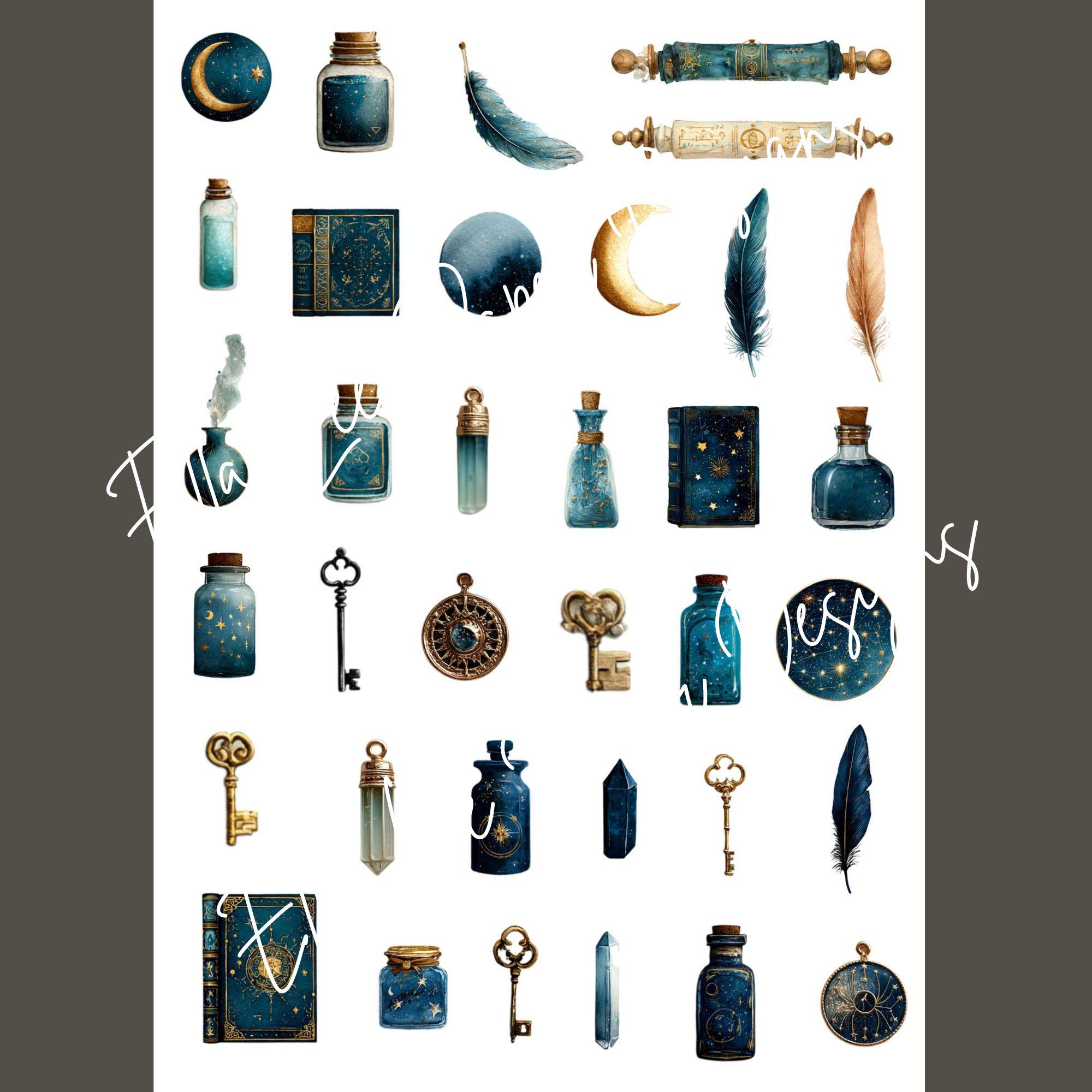 160+ Wizard Junk Journal Kit | Fantasy Fussy Cuts | Printable Ephemera ...