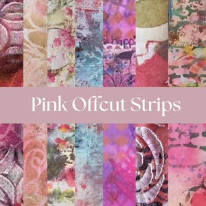 A4 Collage ephemera kit collage printable collage junk journal collage kit collage scrapbooking pink offcut strips