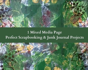 Mixed media background for junk journal page, scrapbook page and mixed media page