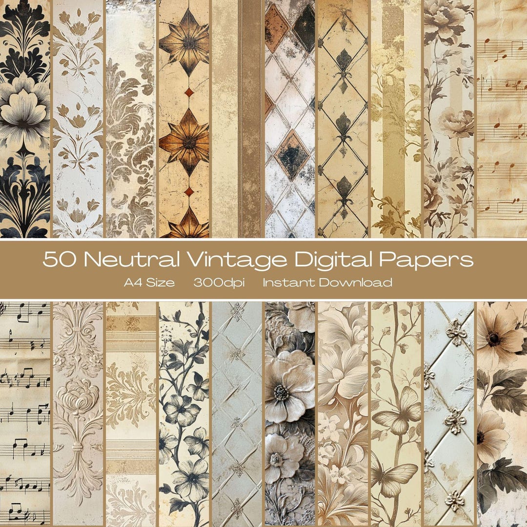 A4 Junk Journal Paper Scrapbook Paper Digital Junk Journal Papers for ...
