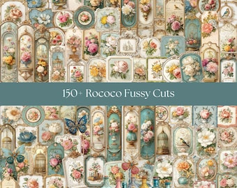 A4 Fussy cuts ephemera fussy cut junk journal fussy cuts printable fussy cuts digital fussy cutting Rococo printable fussy cuts