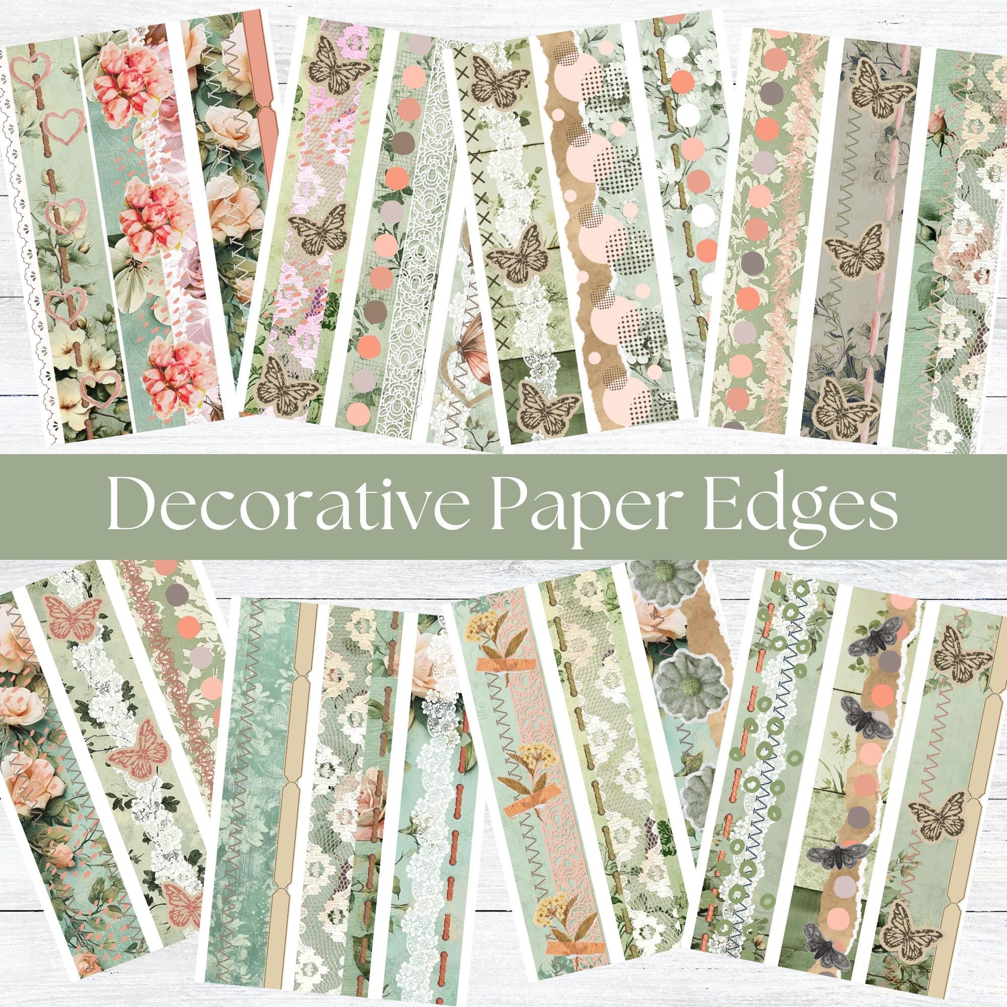 A4 Collage Ephemera Kit Collage Printable Collage Junk Journal Collage Kit  Collage Scrapbooking Mint Floral Paper Edges - Etsy, image size:2000x2000