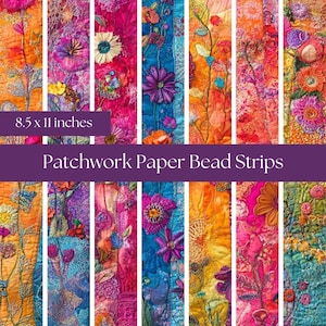 Tiras de cuentas de papel de 8,5 x 11 pulgadas Cuentas de bricolaje Cuentas de papel Crea tus propias cuentas Suministros para manualidades de bricolaje Tiras de cuentas estilo patchwork