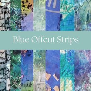 A4 Collage ephemera kit collage printable collage junk journal collage kit collage scrapbooking blue offcut strips
