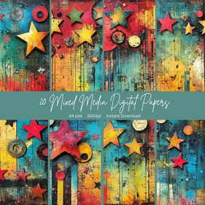 A4 Junk journal paper scrapbook paper digital junk journal papers for scrapbook junk journal kits mixed media style