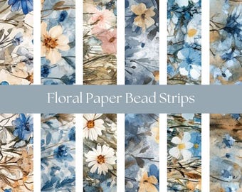 A4 Papierperlenstreifen DIY Perlen Papierperlen zum Selberbasteln DIY Bastelbedarf Florale Papierperlen