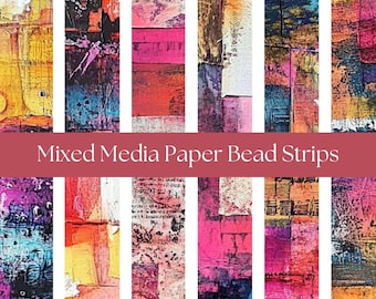 A4 Paper bead strips DIY beads paper beads make your own beads DIY craft supplies Mixed media style