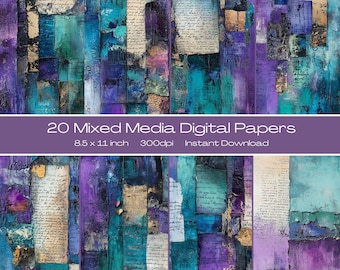 8,5 x 11 Zoll Junk Journal Papier Scrapbook Papier digital junk journal papers for scrapbook Junk Journal Kits Mixed Media Junk Journal