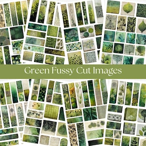 A4 Fussy cuts ephemera fussy cut junk journal fussy cuts printable fussy cuts digital fussy cutting green collage printable fussy cuts