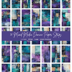 1 x 2 inch Dominos | 35 Mixed Media domino images | Scrapbooking, mixed media, junk journal, jewellery making great for mothers day gifts