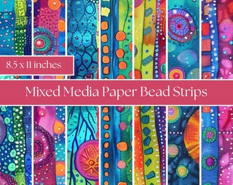 8,5 x 11 inch Papieren kralenstrips DIY kralen papieren kralen maak je eigen kralen DIY knutselspullen Mixed media-stijl