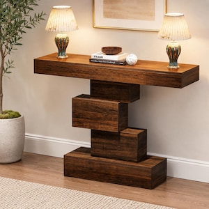 Rustic Wood Console Table - Modern Farmhouse Entryway Table - Hallway and Living Room