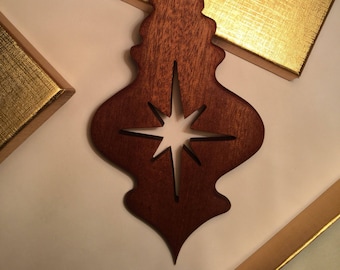 Wooden Hand cut Christmas ornaments- Star cutout.