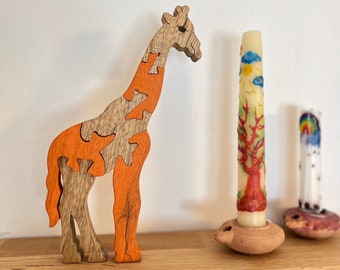 Savannah Explorer Handcrafted Giraffe Puzzle - Wooden Animal Jigsaw, Educational Safari Toy, Artistic Home Decor, Gift for Wildlife Enthusia