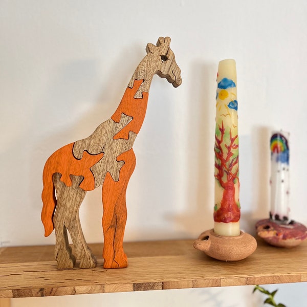 Savannah Explorer Handcrafted Giraffe Puzzle - Wooden Animal Jigsaw, Educational Safari Toy, Artistic Home Decor, Gift for Wildlife Enthusia