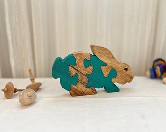 Wooden bunny Puzzle - Rabbit Puzzle - Wood Toy - Wooden  puzzle - Wood Puzzle - Birthday Gift -  Kids Gift - Jigsaw Puzzle