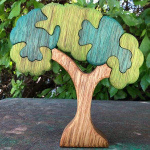 Vibrant Tree of Life Puzzle Eco-Chic Wooden Jigsaw, Interactive Family Game, Nature-Inspired Gift image 2