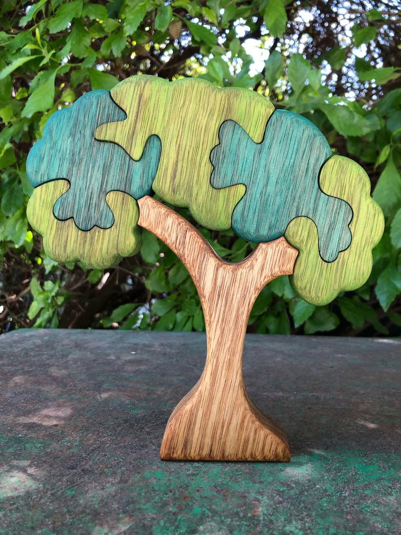 Vibrant Tree of Life Puzzle Eco-Chic Wooden Jigsaw, Interactive Family Game, Nature-Inspired Gift image 2