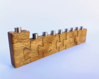 Unique Hanukkah Puzzle Menorah. A very special Hanukkah gift. Great gift for Bar/Bat mitzvah.