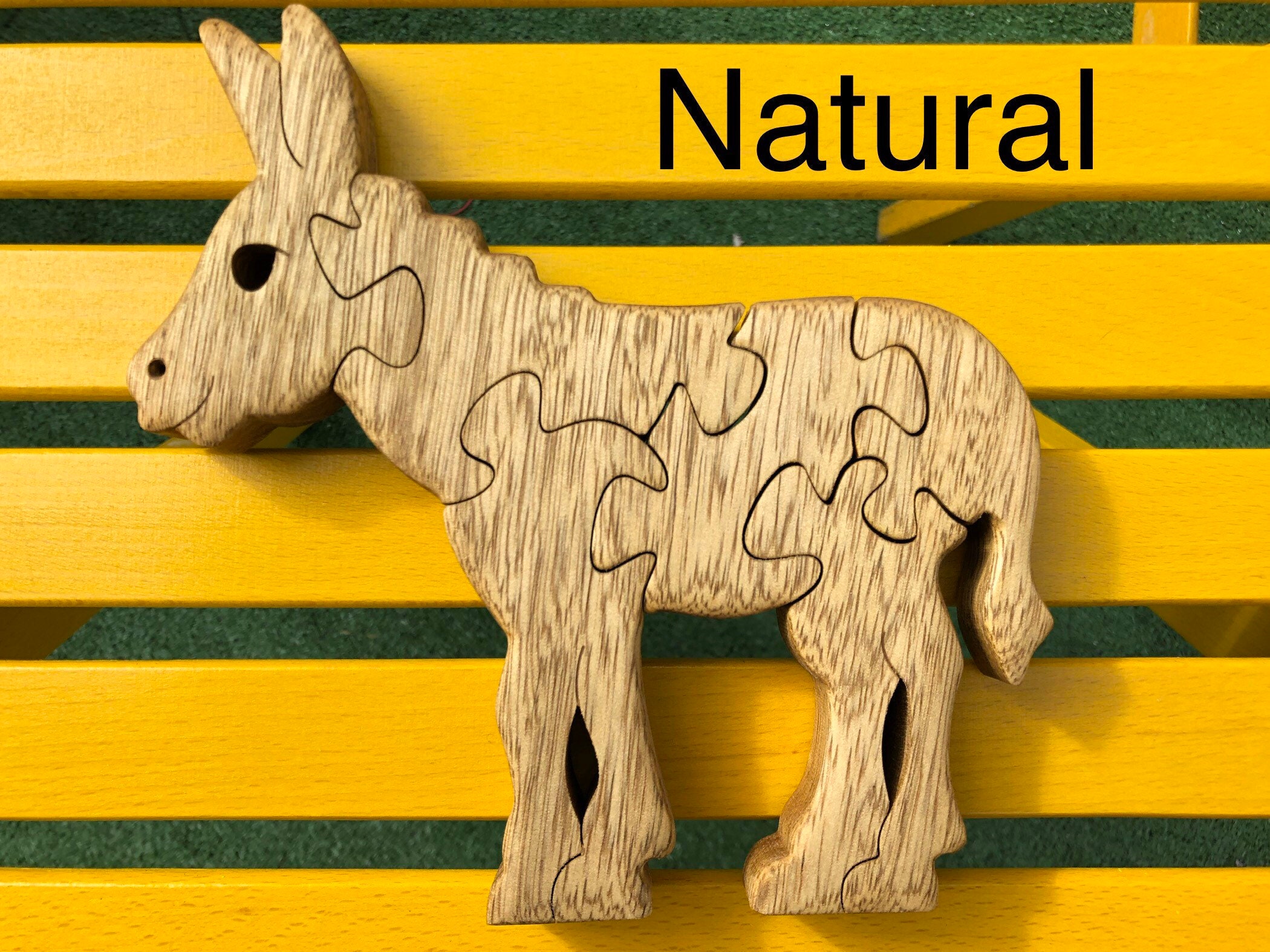 Wooden animal puzzle Donkey Scrollsaw puzzle Handmade Etsy