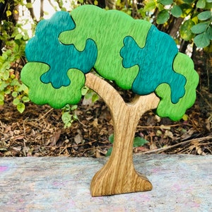 Vibrant Tree of Life Puzzle Eco-Chic Wooden Jigsaw, Interactive Family Game, Nature-Inspired Gift image 9