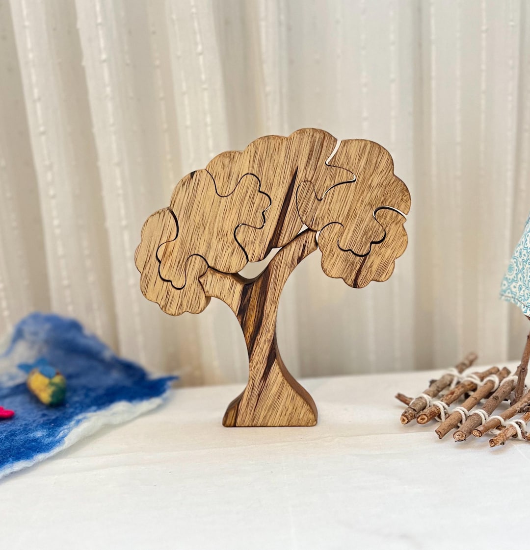 Charming Wooden Tree Puzzle – Decorative Interlocking Game, Perfect ...