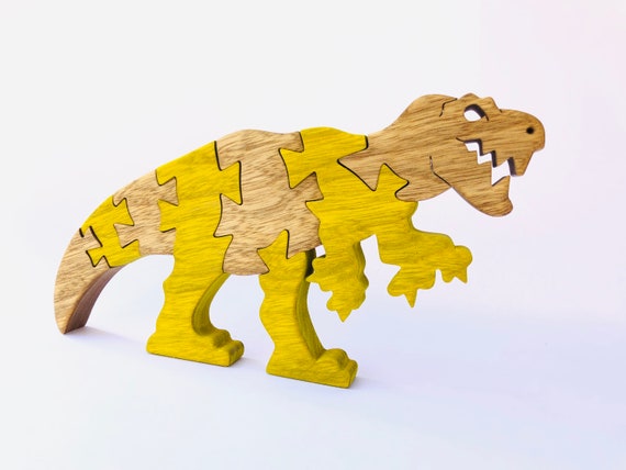 dinosaurios de madera rompecabezas T-Rex - Etsy