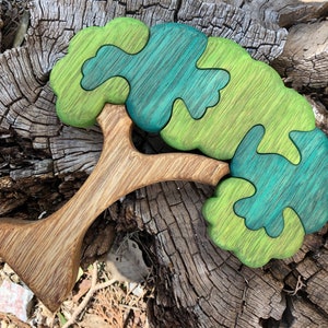Vibrant Tree of Life Puzzle Eco-Chic Wooden Jigsaw, Interactive Family Game, Nature-Inspired Gift image 1