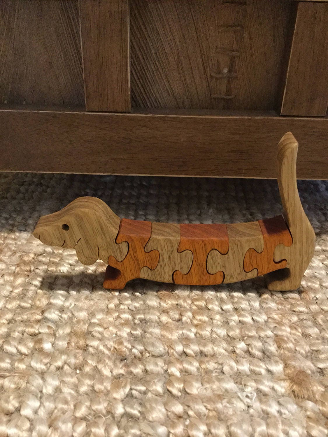 Dog puzzle Wooden toys Wood puzzle Gift for kids Dachshund Etsy