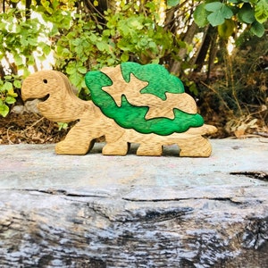 Custom 4-Piece Wooden Turtle Puzzle for Kids 3-4 Years Optional Baby Turtle Add-On Eco-Friendly, Educational Toy image 9