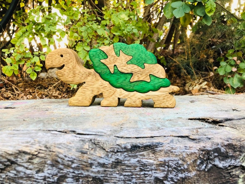 Custom 4-Piece Wooden Turtle Puzzle for Kids 3-4 Years Optional Baby Turtle Add-On Eco-Friendly, Educational Toy image 9