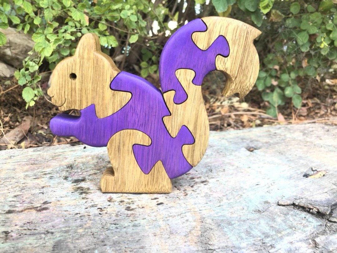 Wooden Squirrel Puzzle Wooden Toys Quality Wood Puzzle. Etsy