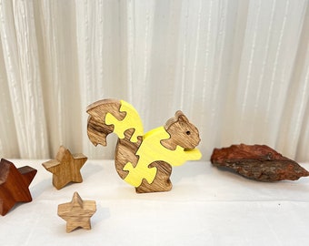 Wood Puzzle - Wooden Squirrel puzzle - Wooden toys - Quality wood puzzle - Gift for Kids- Wooden Toy - Handmade Puzzle - Jigsaw Puzzle