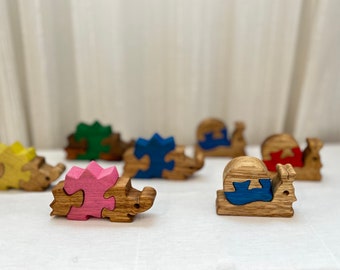 Wooden Toy - Set of 5 Baby Puzzles - Wood Animal Puzzles - Kids' Game - Collectible Decor - Gift for Kids - Handmade Puzzle - Jigsaw Puzzle