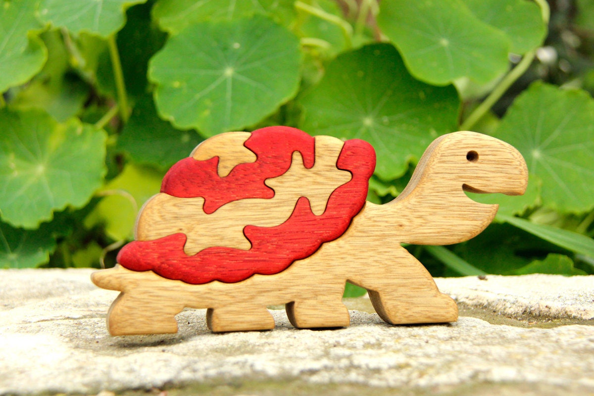 jigsaw puzzle Turtle puzzle Wooden toy kids gift wood Etsy