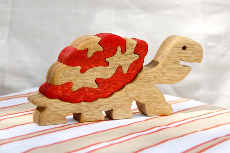 Jigsaw puzzle Turtle puzzle Wooden toy kids gift wood Etsy