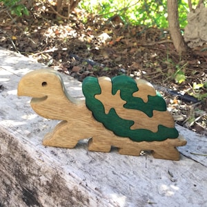 Custom 4-Piece Wooden Turtle Puzzle for Kids 3-4 Years Optional Baby Turtle Add-On Eco-Friendly, Educational Toy image 6