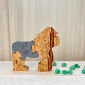 Mighty Silverback Gorilla Puzzle - Artisanal Wooden Jigsaw, Wildlife Educational Toy, Jungle Theme Decor, Unique Gift for Primate Lovers